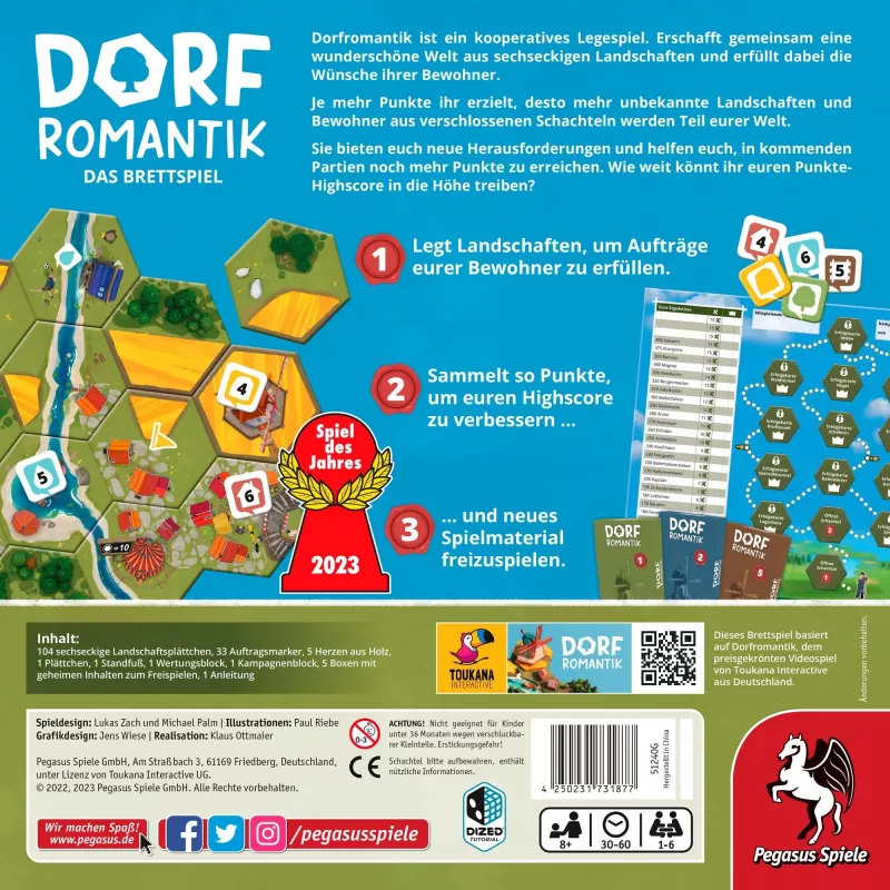 Dorfromantik - stalo žaidimas (Metų žaidimas 2023)