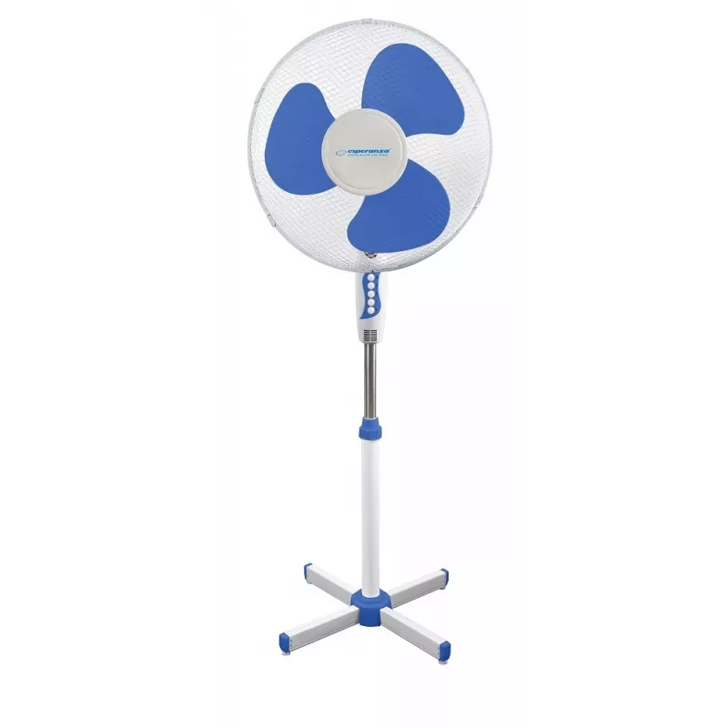 Buitinis ventiliatorius su mentėmis ESPERANZA EHF001WB — 40 cm, 3 greičiai, ant grindų statomas, reguliuojamas aukštis, svyruojantis