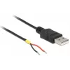 Delock laidas USB2.0 Type-A kištukas > 2 x pliki laidų galai - 1,5 m - juodas (85664)