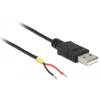 Delock laidas USB2.0 Type-A kištukas > 2 x pliki laidų galai - 1,5 m - juodas (85664)