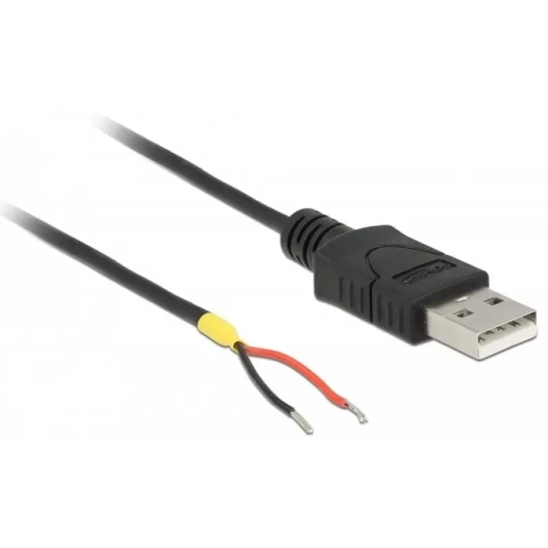 Delock laidas USB2.0 Type-A kištukas > 2 x pliki laidų galai - 1,5 m - juodas (85664)