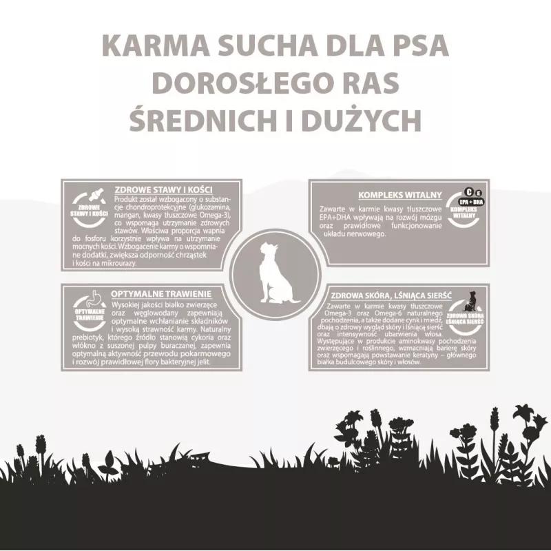 PUPIL Premium vidutinių ir didelių veislių šunims, gausu ėrienos ir ryžių – sausas šunų maistas – 12 kg