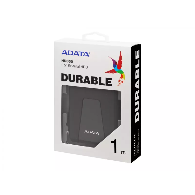 ADATA DashDrive Durable HD650 išorinis kietasis diskas 1 TB 2.5 colio USB 3.2 Gen 1 (3.1 Gen 1) Juodas