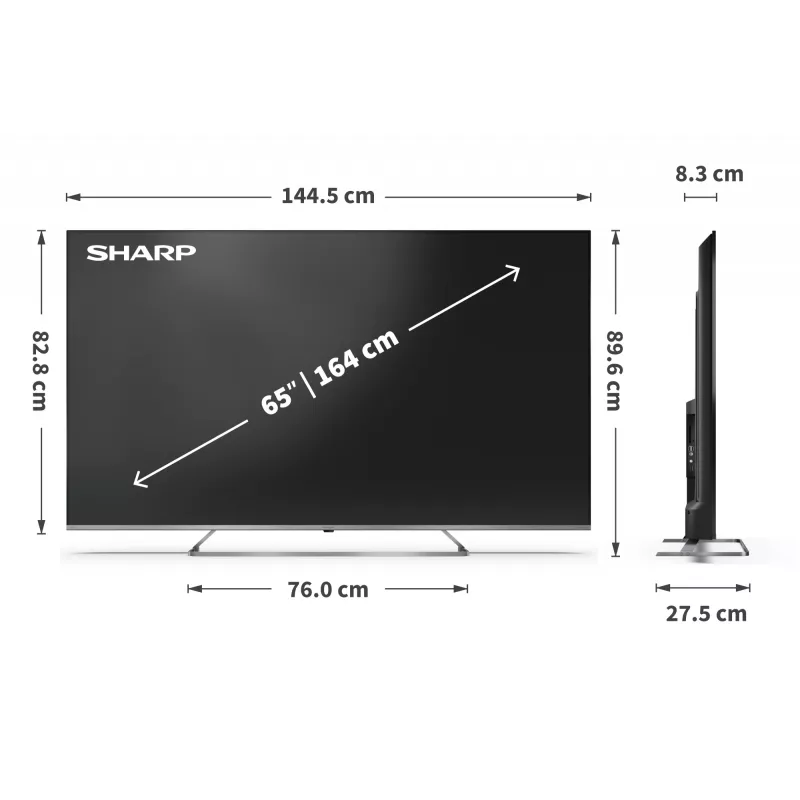 Sharp 4K Ultra HD QLED MiniLED televizorius | 65JP7265E | 55 | Smart TV | Google TV | UHD