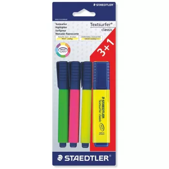 Marker Staedtler Textsurfer classic 364 4 vnt. Plokščias antgalis Žalia Rožinė Balta