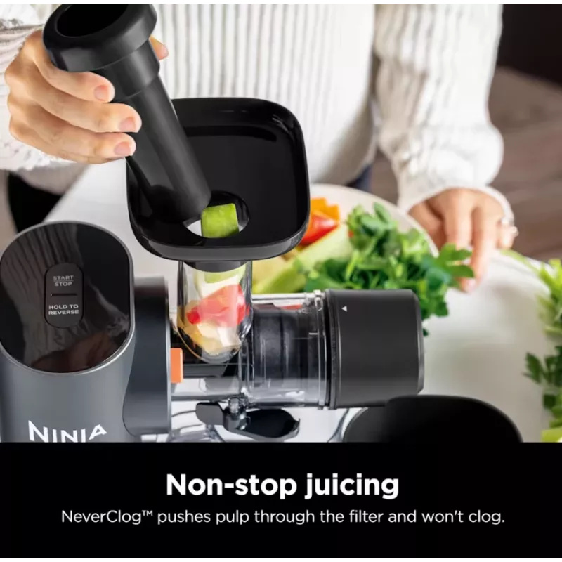 NINJA šalto spaudimo sulčiaspaudė | Neverclog JC151EU | Tipas šalto spaudimo sulčiaspaudė | Pilka | 150 W | Greičių skaičius 1