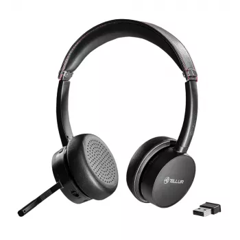 Laisvų rankų įranga Tellur Voice Pro belaidė skambučių centro ausinė, juoda TLL411007