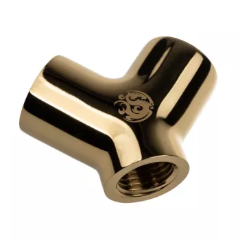 Adapter Y-Splitter 3x G1/4 colio vidinio sriegio aušinimui skysčiu, BitsPower BP-YBU-TB, aukso apdaila