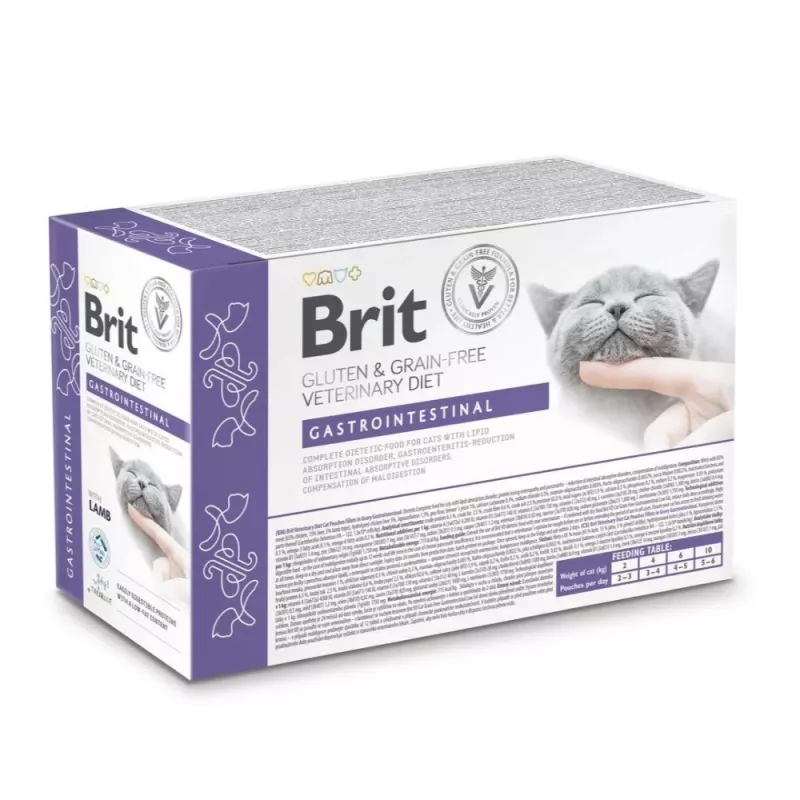BRIT Veterinary Gastrointestinal Lamb - šlapias kačių maistas - 12x85g