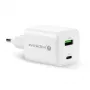 Sieninis įkroviklis everActive SC-450Q 45W 1×USB-C 1×USB-A Baltas