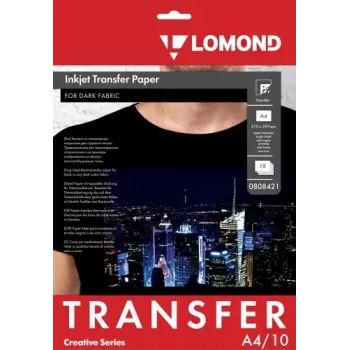 Transferinis popierius Lomond A4 tamsiems audiniams, 10 lapų