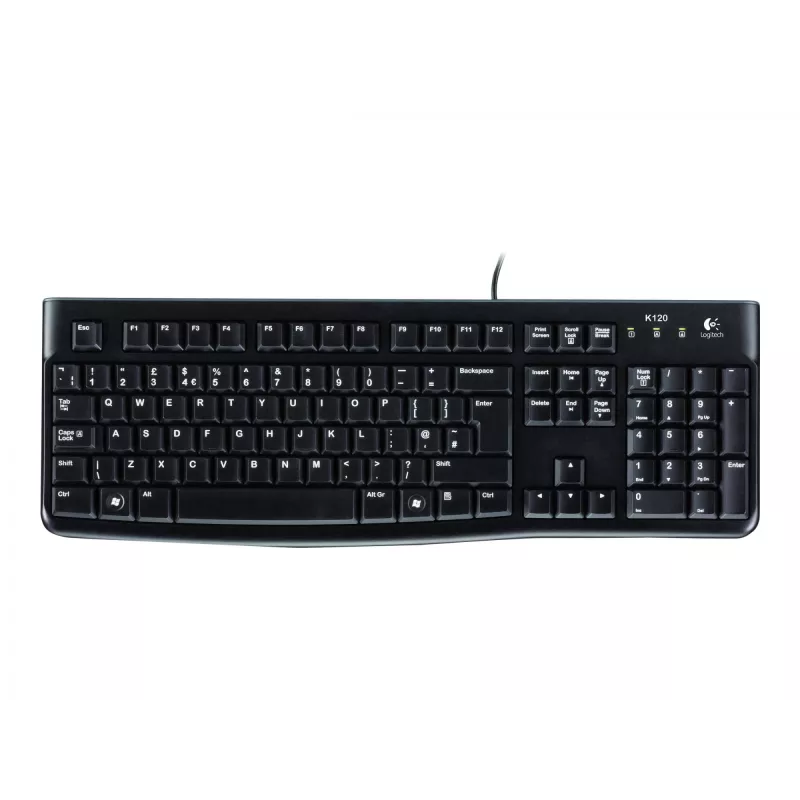Desktop MK120, laidinis, USB, QWERTZ, juodas, pelė į komplektą įeina