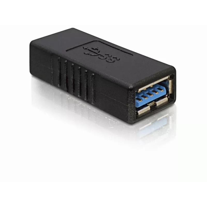 DELOCK USB 3.0-A adapteris USB-A į USB-A juodas, USB 3.0 duomenų perdavimas