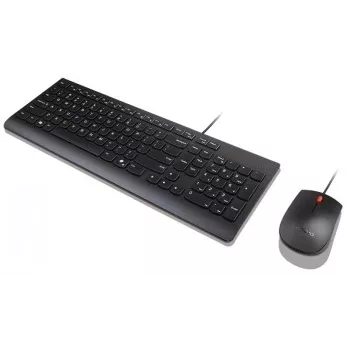 Laidinės klaviatūros ir pelės rinkinys Lenovo Essential 4X31R64445 — USB laidinė pilno dydžio klaviatūra ir laidinė USB pelė