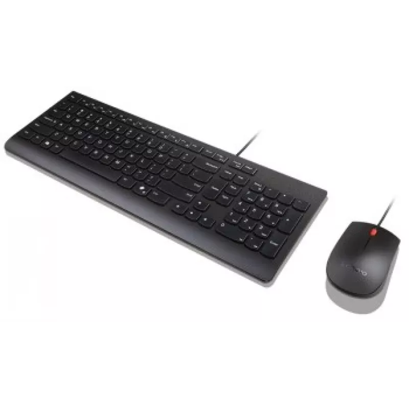 Laidinės klaviatūros ir pelės rinkinys Lenovo Essential 4X31R64445 — USB laidinė pilno dydžio klaviatūra ir laidinė USB pelė