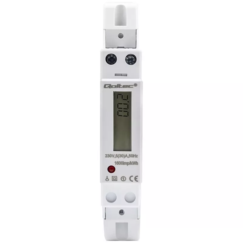 Vienfazis elektroninis skaitiklis QOLTEC 50993 230V 30A