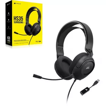 CORSAIR HS35 SURROUND v2 Daugiaplatforminės žaidimų ausinės Carbon