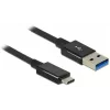 DeLOCK Premium - USB laidas - 24 kontaktų USB Type C (M) - į - 9 kontaktų USB Type A (M) - 1,0 m (USB 3.1 Gen2) - juodas (83983)