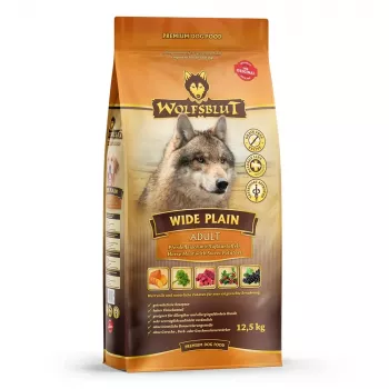 Sausas šunų maistas Wolfsblut Wide Plain Horse 12,5 kg — vienas gyvulinis baltymas, hipoalerginis, suaugusiems šunims, be glitimo