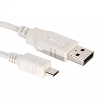 Value USB laidas USB 2.0 USB-A kištukas, USB micro-B kištukas 3,00 m baltas ekranuotas 11.99.8755