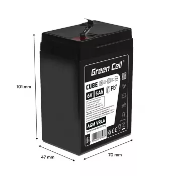 UPS baterija Sandari švino rūgštinė Green Cell AGM6V5AH-J 6 V 5 Ah