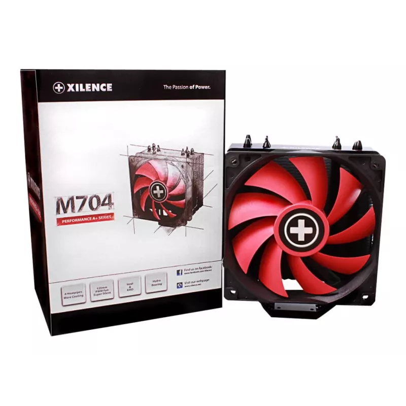 Xilence M704 procesoriaus aušintuvas 12 cm juoda, raudona