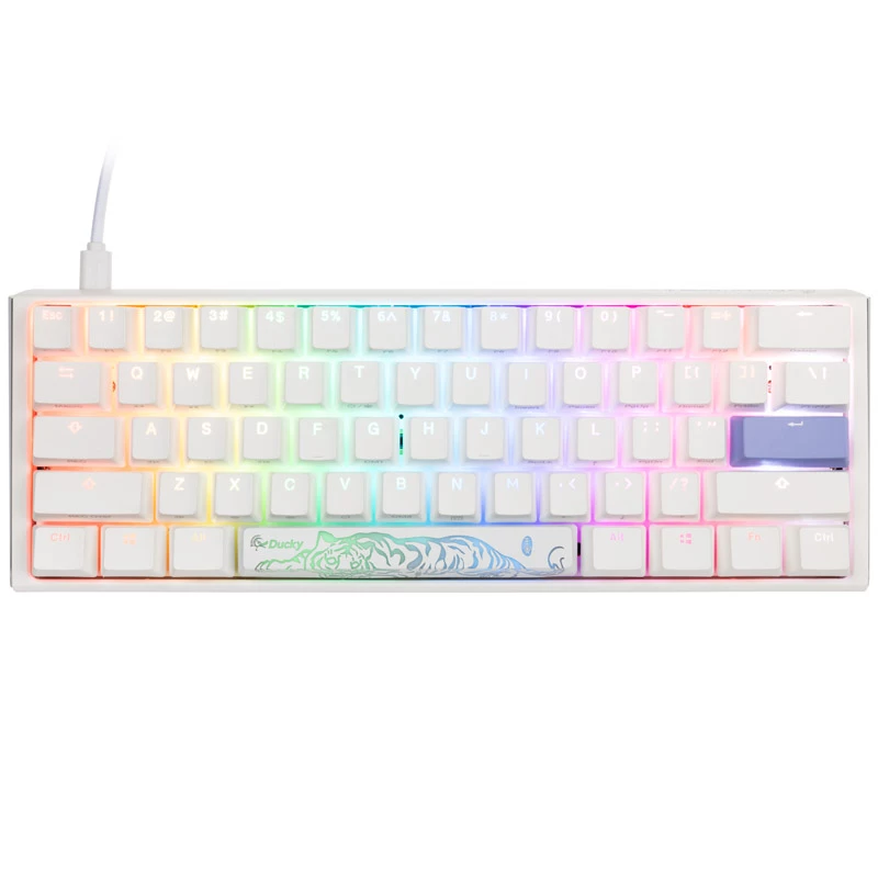 Ducky One 3 Classic Pure Balta Mini Gaming klaviatūra, RGB LED - MX-Raudona (US) (DKON2161ST-RUSPDPWWWSC1)