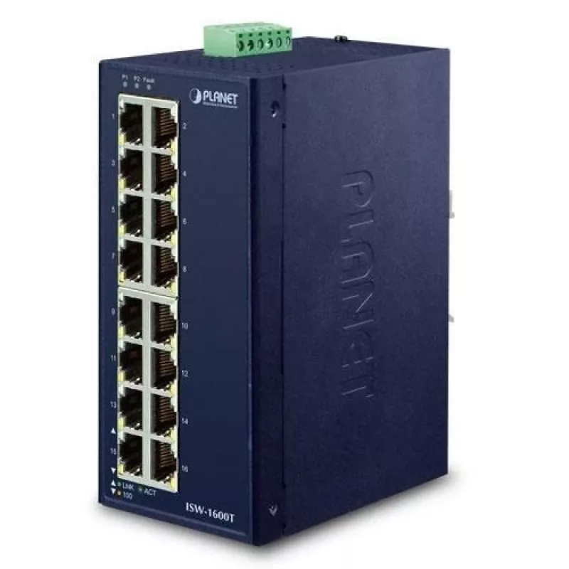 PLANET ISW-1600T tinklo jungiklis Nevaldomas Fast Ethernet (10/100) Mėlyna