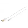 DIGITUS - Lightning kabelis - Lightning (M) į USB (M) - 1,0 m - Dviguba izoliacija - Baltas - Lietas - skirta Apple iPad/iPhone/iPod (Lightning) (DB-600106-010-W)