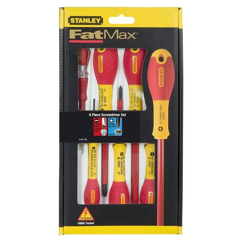 Izoliuotų plokščių ir Pozidriv atsuktuvų rinkinys Stanley FATMAX 0-65-443
