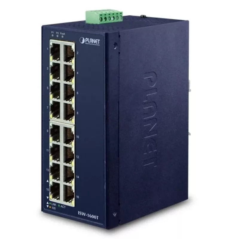 PLANET ISW-1600T tinklo jungiklis Nevaldomas Fast Ethernet (10/100) Mėlyna