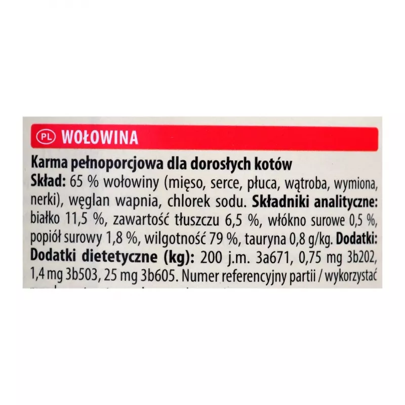 Šlapias kačių maistas Animonda Carny skardinė 200 g — jautiena, be grūdų, be glitimo, suaugusioms katėms, tinkamas esant maisto alergijai