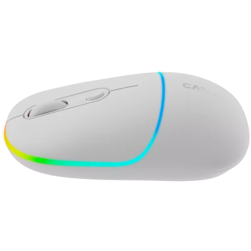 Canyon MW-22 CNS-CMSW22SW pelė – 2 viename Bluetooth/2,4 GHz – optinė – 800/1200/1600 DPI – 4 mygtukai – RGB apšvietimas – įkraunama – sniego balta