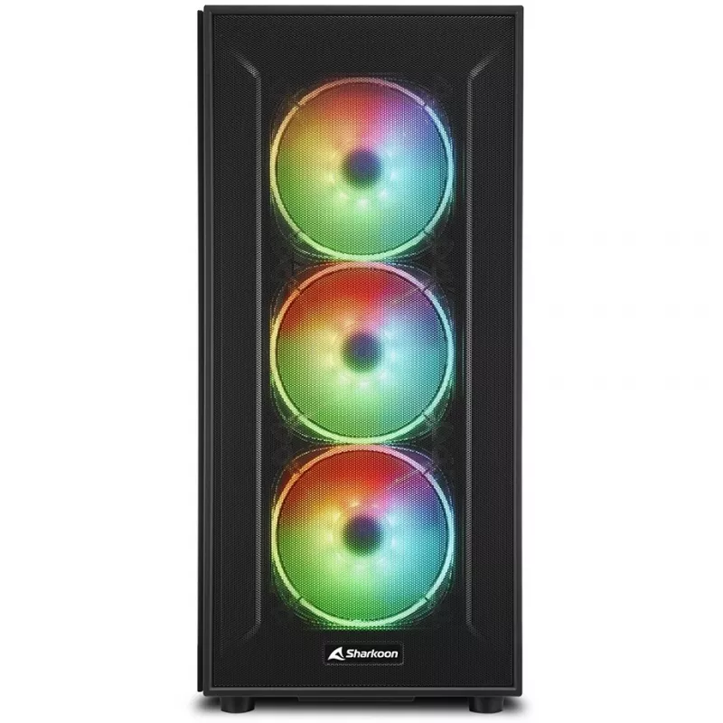 PC korpusas Sharkoon TG6M RGB Tower juoda