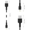„Lightning“ laidas AUKEY CB-AL05 1 m, juodas