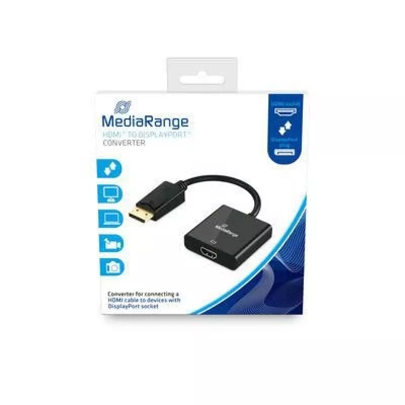 Vaizdo kabelio adapteris MediaRange MRCS175 0.15m HDMI Type A DisplayPort juodas