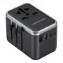 Vention kelioninis maitinimo adapteris FJFB0 65W — 2× USB-C PD/PPS, 2× USB-A (QC/BC), HDMI išvestis, aliuminis/juodas
