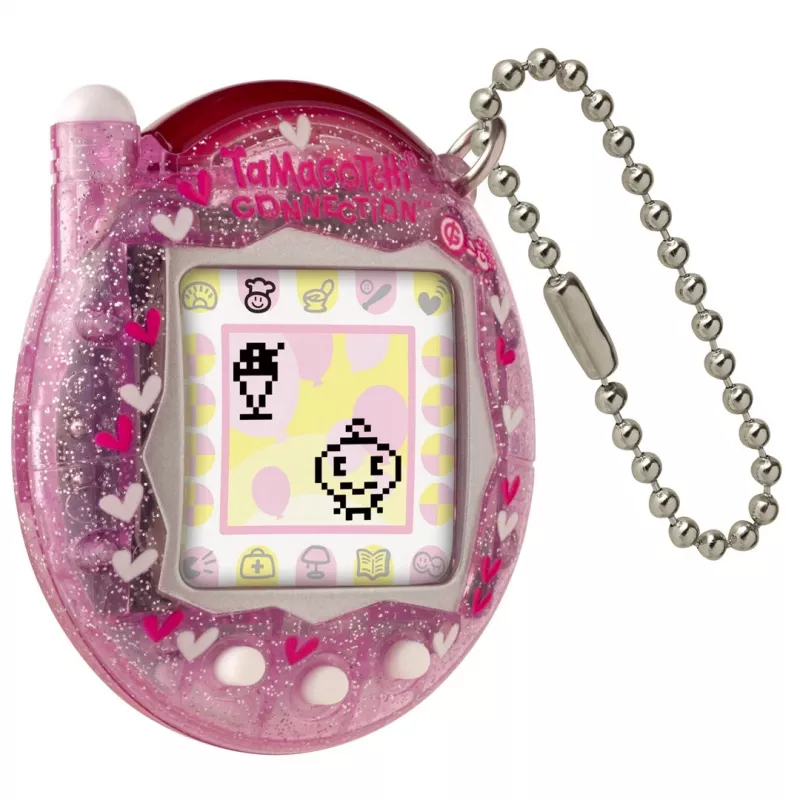 Rankinis skaitmeninis augintinis Bandai Tamagotchi Connection Pink Glitter — virtualus augintinio žaislas