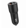 Automobilinis mobiliųjų įrenginių įkroviklis Gembird TA-UC-AC2PDQC38-CAR-01, USB-C, 38W, 12–24V, juodas