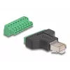DeLOCK adapteris RJ45 kištukas > gnybtų blokas 8 kontaktų 2 dalių 3,81 mm