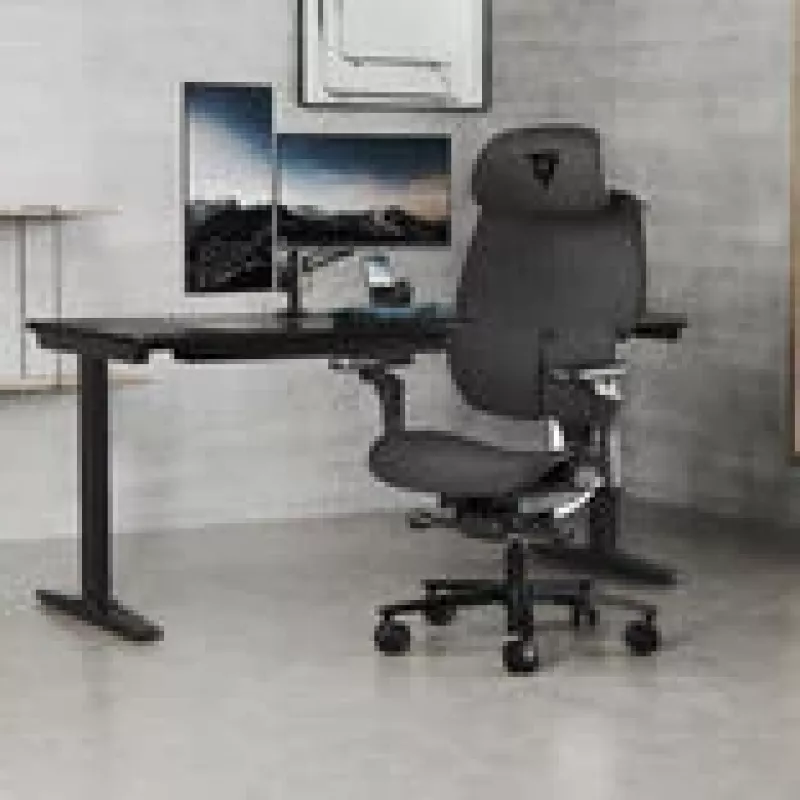 Žaidimų kėdė thunder x3 FLEX Pro Fabric Pilka — ergonomiška pasukama sėdynė, reguliuojami porankiai ir atlošas