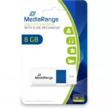 USB atmintinė MediaRange 8 GB USB Type-A 2.0 MR971