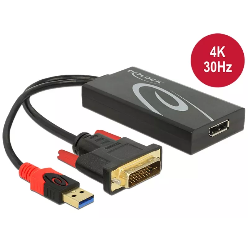 Kabelis DVI 24+1 + USB-A/DisplayPort 20 kontaktų DeLOCK 62596