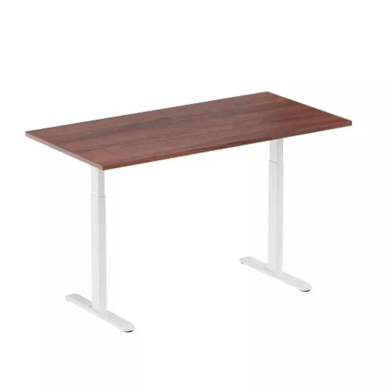 Reguliuojamo aukščio stalas Up Up Bjorn White, stalviršis M Dark Walnut