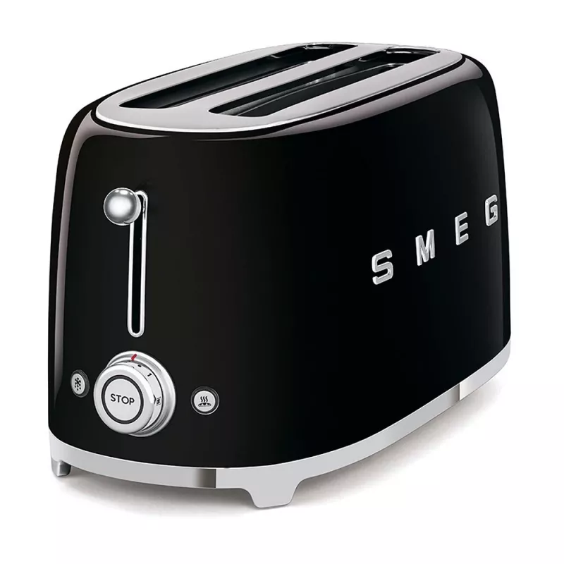 Smeg - TSF02 Skrudintuvas 4 riekėms - Juodas/lakuotas/PxAxG 41x20,8x21,5 cm/6 skrudinimo lygiai/1500 W
