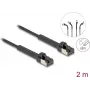 Tinklo kabelis DeLOCK RJ45 plonas Cat.6A U/FTP 2 m juodas