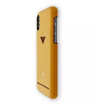 Kortelės lizdo galinis dėklas „VixFox“, skirtas „iPhone XR“, gelsvai geltonas, plonas apsauginis dėklas su kortelės kišene