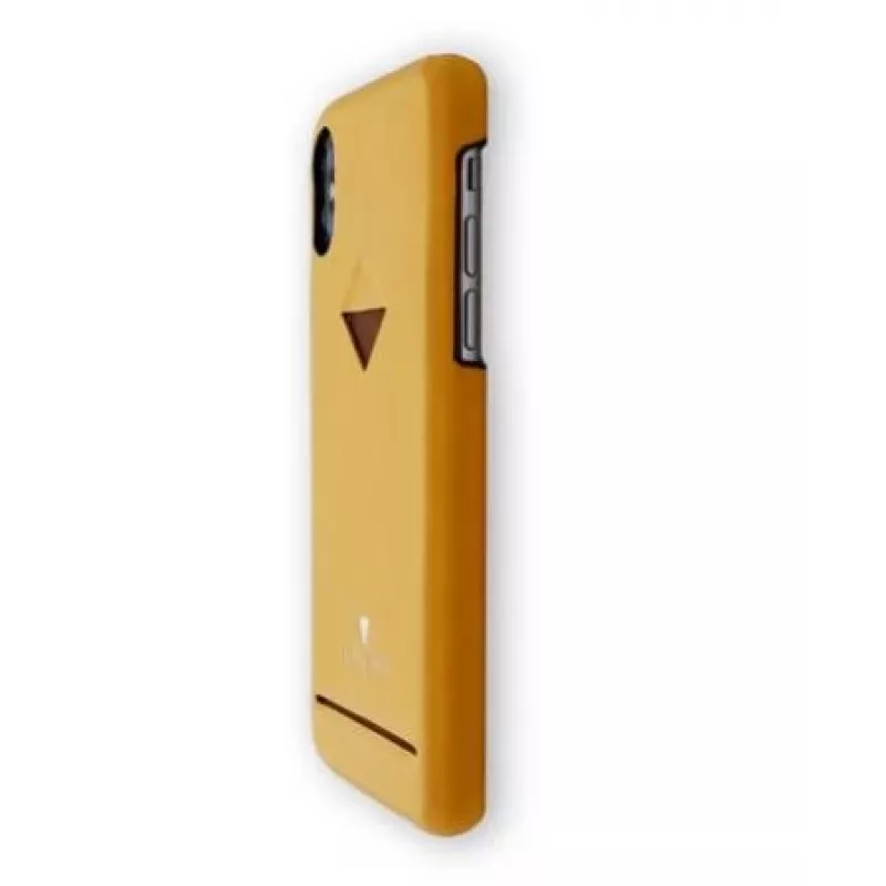 Kortelės lizdo galinis dėklas „VixFox“, skirtas „iPhone XR“, gelsvai geltonas, plonas apsauginis dėklas su kortelės kišene