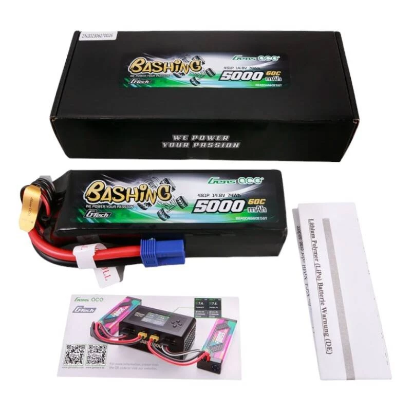 Baterija Gens ace G-Tech 5000mAh 14.8V 4S1P 60C LiPo pakuotė