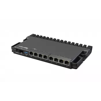 Laidinis maršrutizatorius MikroTik RB5009UG+S+IN — 1x RJ-45, 7x Gigabit variniai, 1x SFP+, PoE, DC, 2.5GbE sąsaja, juodas